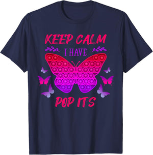 Fidget Toy Pop It for Girls Butterfly Fidget Toy T-Shirt - T-Shirt | Navy