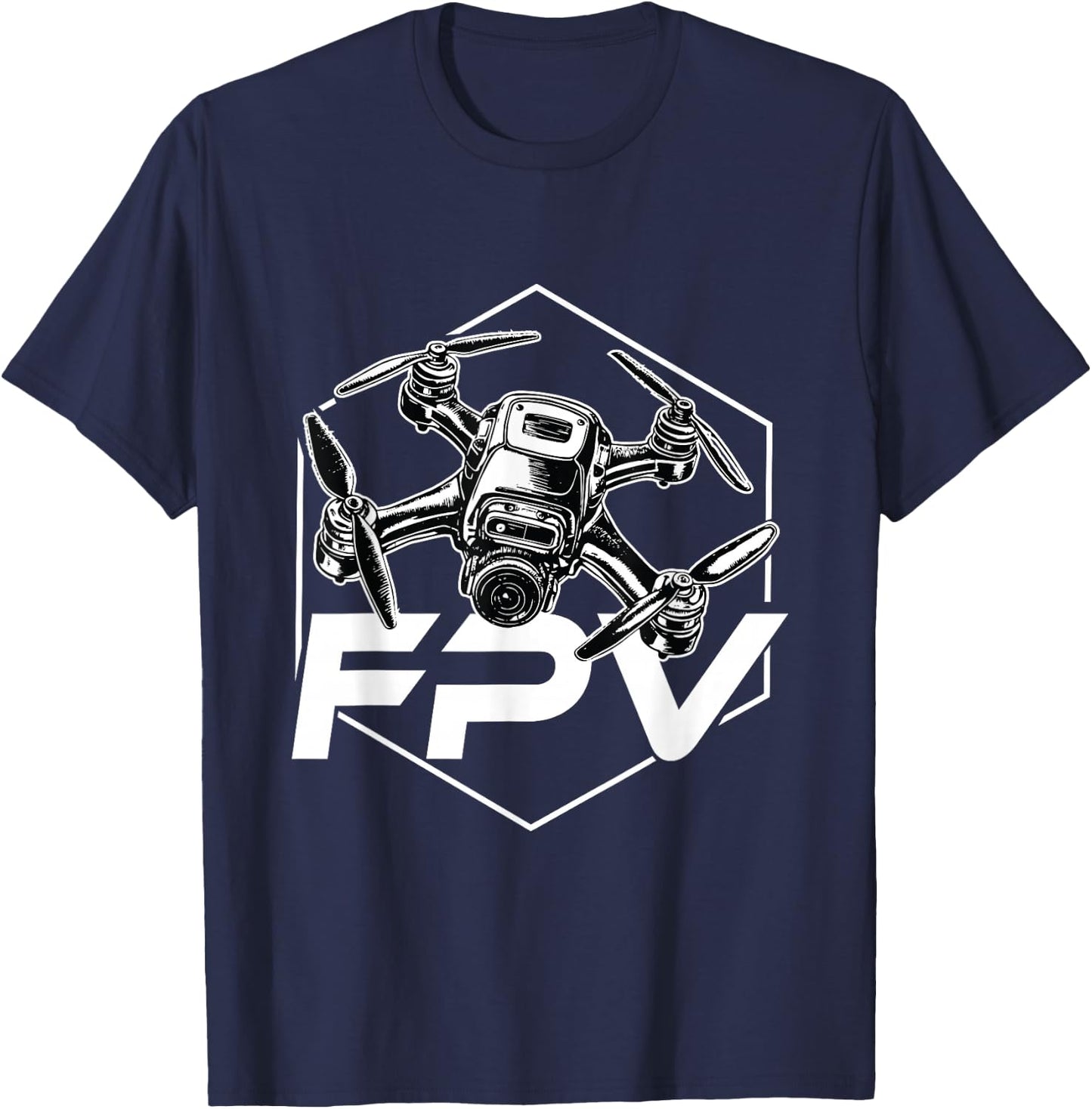 FPV Quadcopter RPV Pilot Drone Racing T-Shirt - T-Shirt | Navy