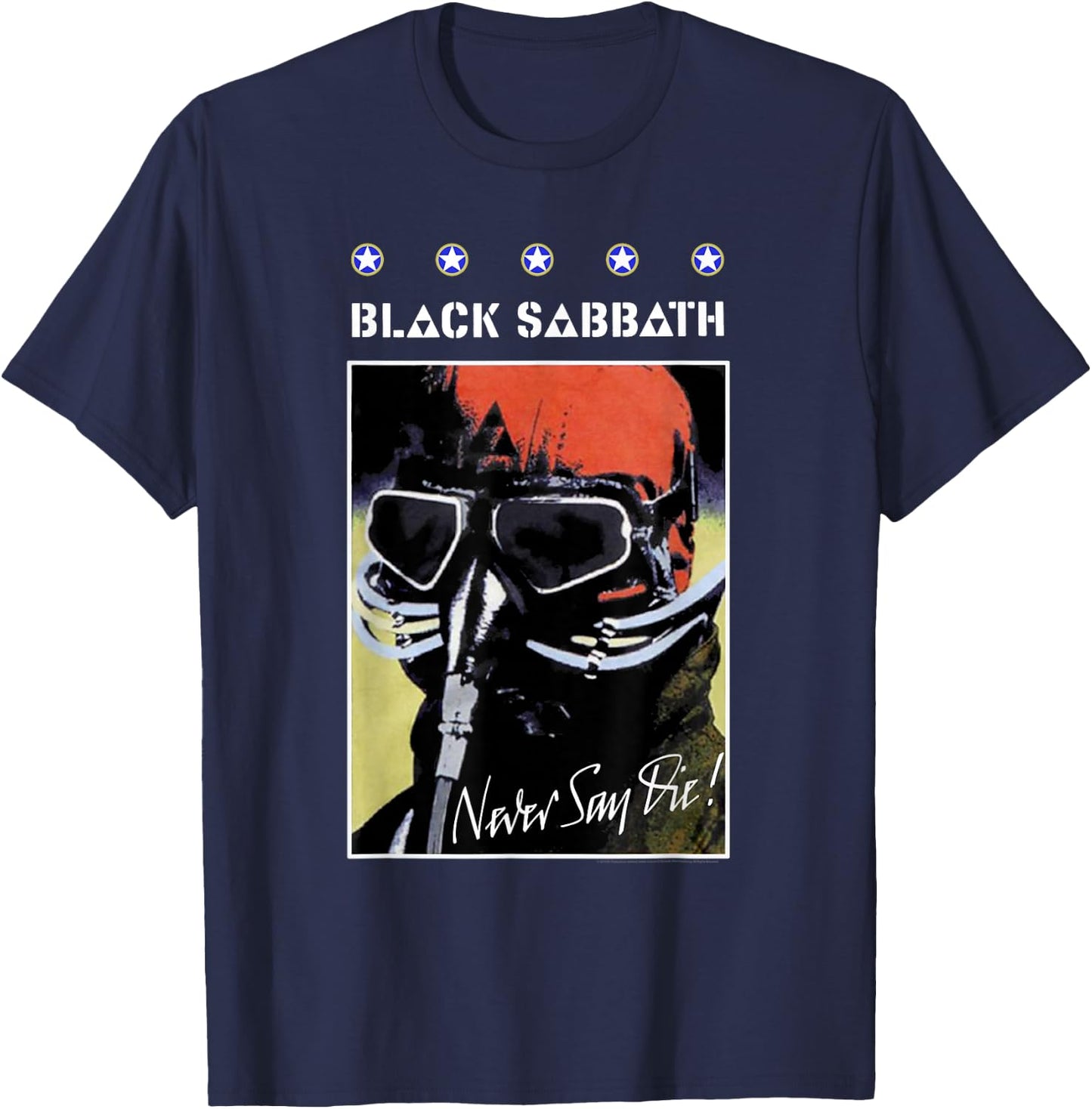 Black Sabbath Official Never Say Die Poster T-Shirt - T-Shirt | Navy