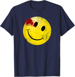 Bloody Smiling Face I Vintage Smile T-Shirt - T-Shirt | Navy