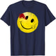 Bloody Smiling Face I Vintage Smile T-Shirt - T-Shirt | Navy