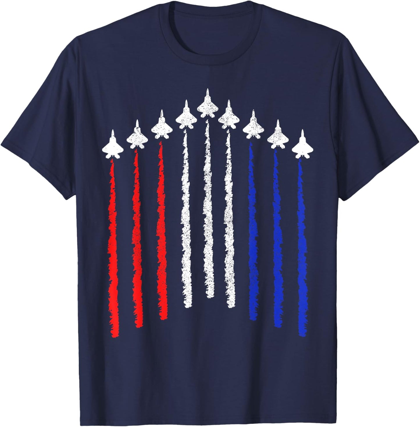 Jet Airplane Pilot Aviation Military Aircraft Patriotic T-Shirt - T-Shirt | Navy