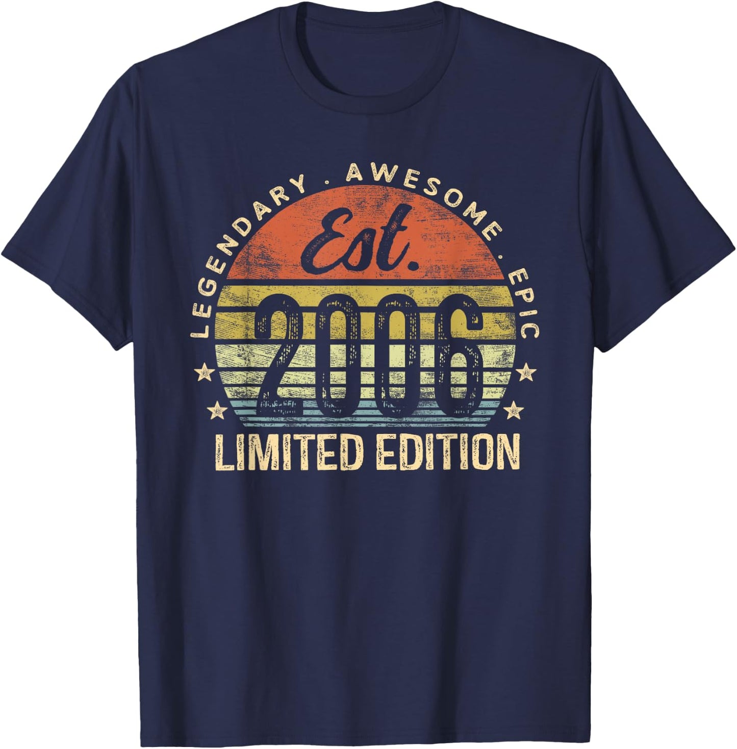 Legendary Awesome Epic 2006 Gifts Boys Girls 19th Birthday Retro Graphic , , Black, Small T-Shirt - T-Shirt | Navy