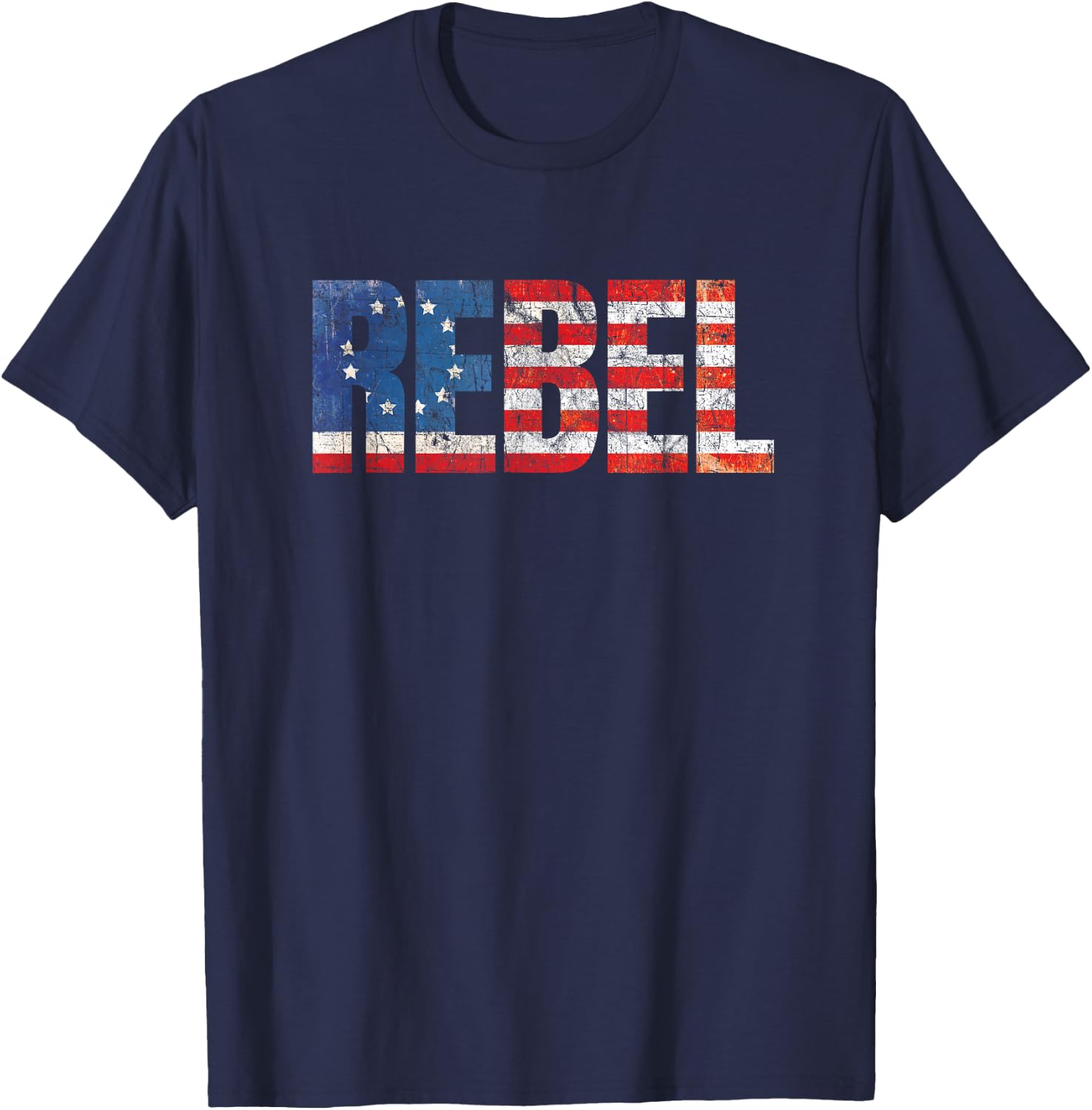 Rebel Betsy Ross American Flag 1776 Vintage Distressed T-Shirt - T-Shirt | Navy