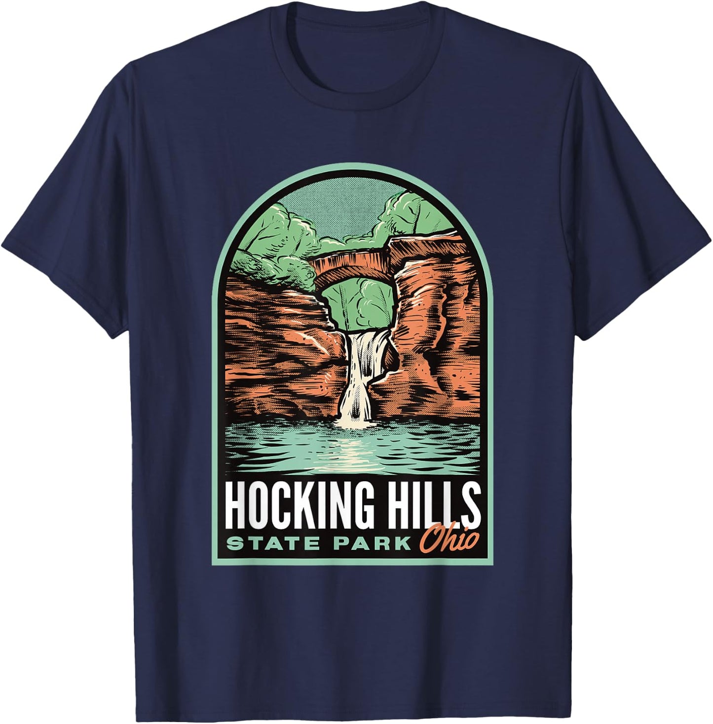 Hocking Hills State Park Ohio Vintage T-Shirt - T-Shirt | Navy