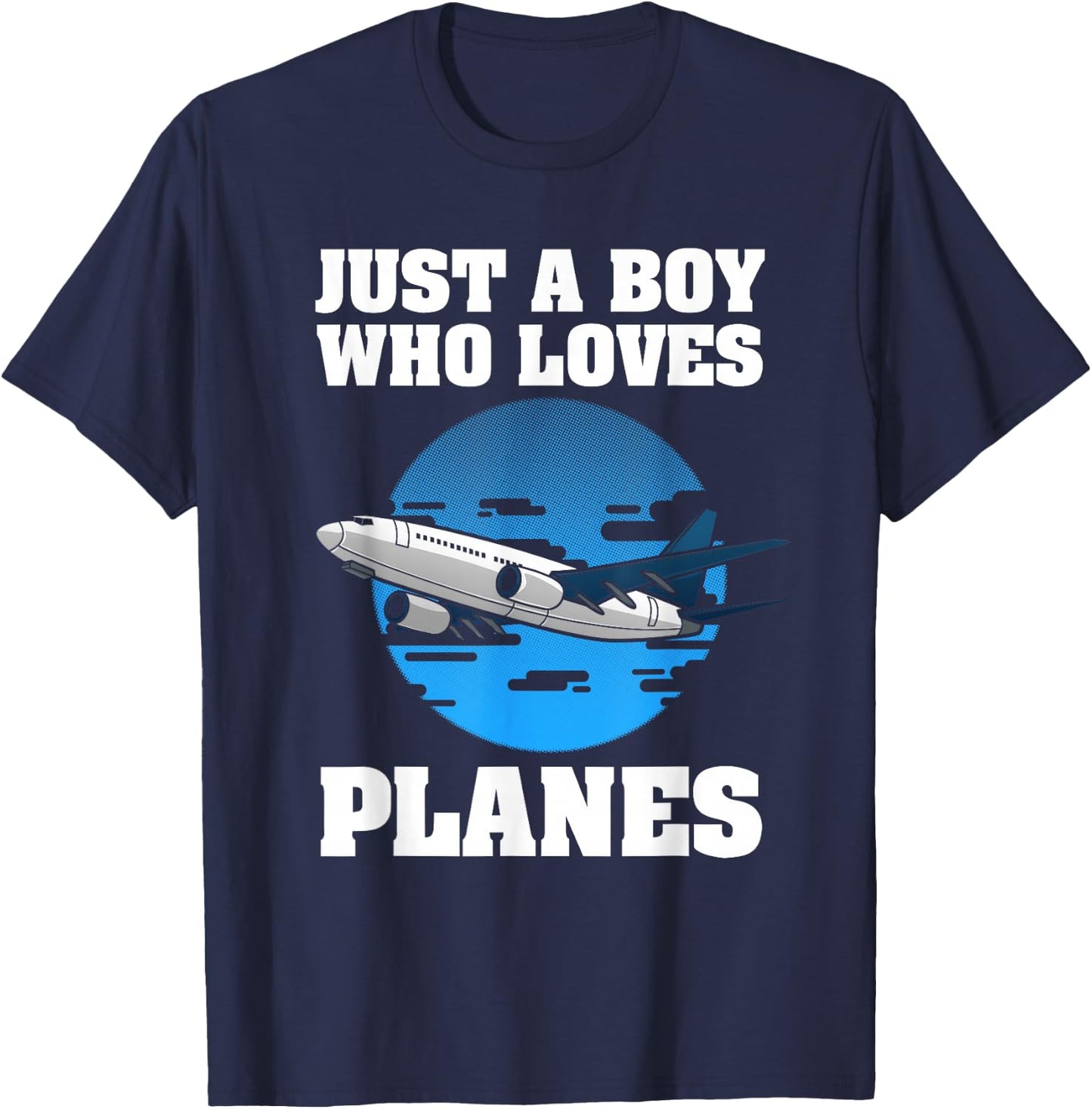 Funny Airplane Designs For Boys Men Plane Pilot Aviation T-Shirt - T-Shirt | Navy
