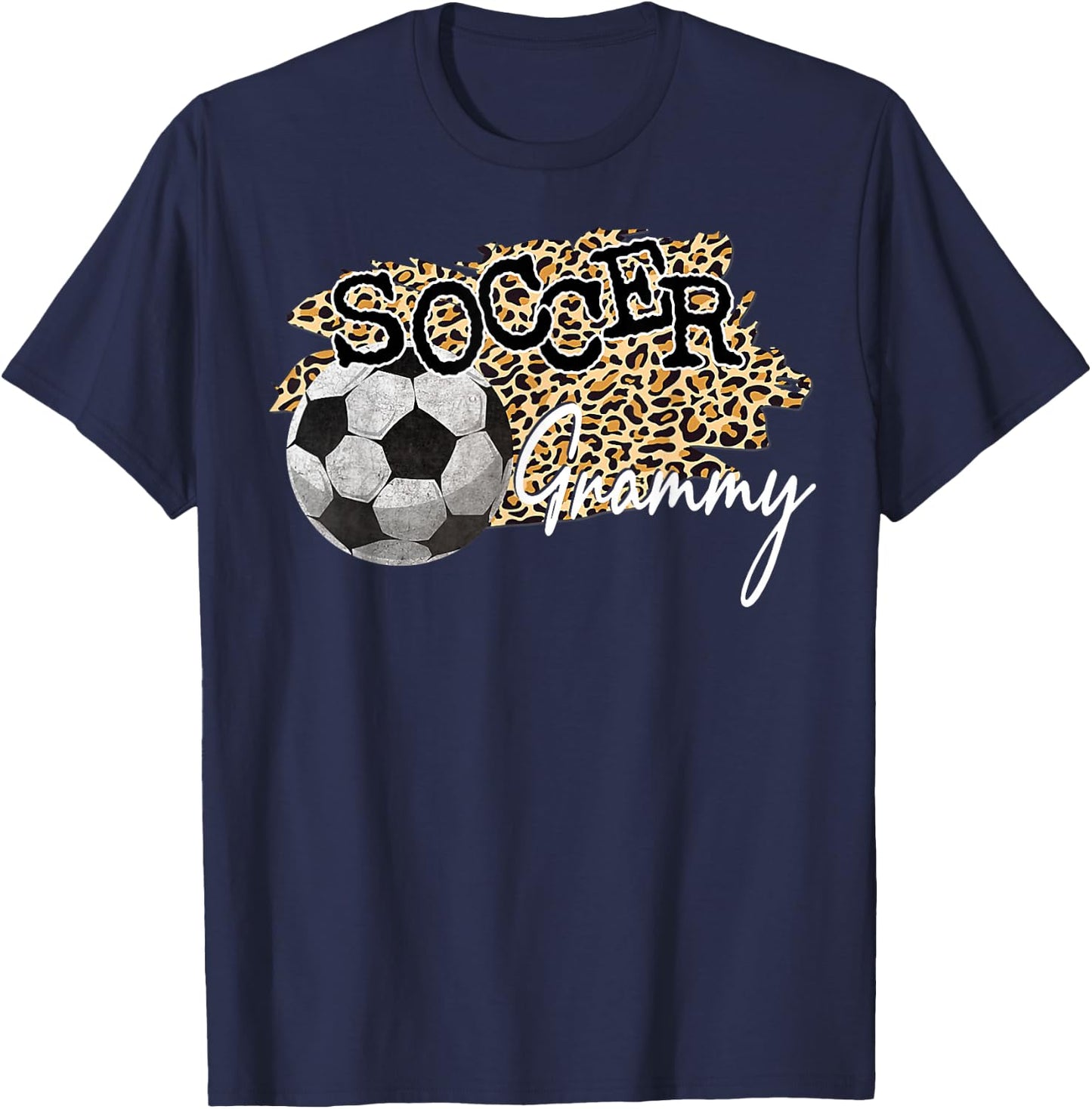 Soccer Grammy Leopard - Soccer Grammy T-Shirt - T-Shirt | Navy