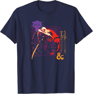 Dungeons & Dragons Drizzt Do'Urden Technical Weapons Grid T-Shirt - T-Shirt | Navy