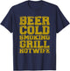 Cold Beer Smoking Grill Hotwife T-Shirt - T-Shirt | Navy