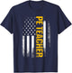 PE Physical Education Teacher Flag Gifts Men Women T-Shirt - T-Shirt | Navy