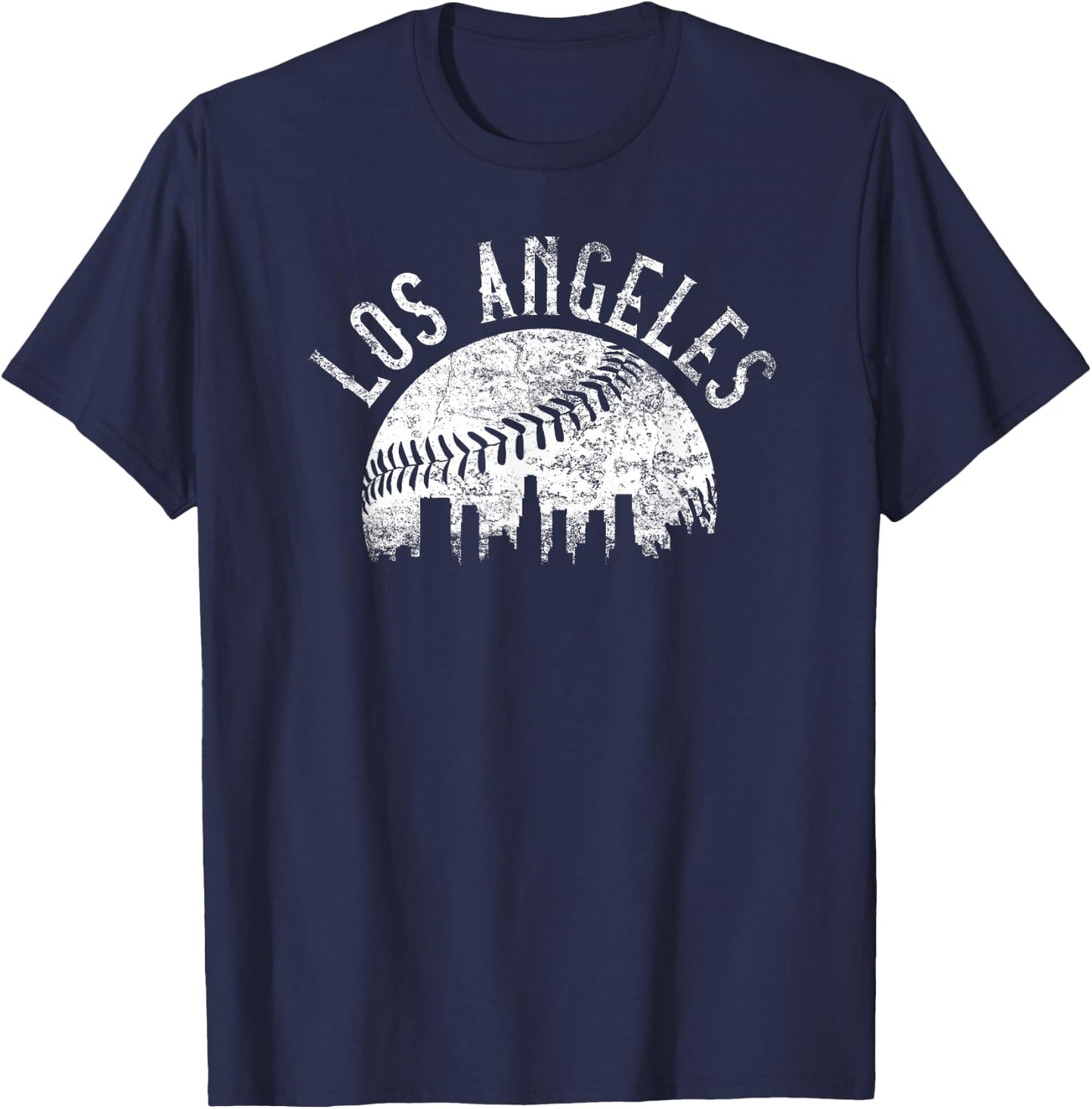 Vintage Los Angeles California Skyline Apparel LA T-Shirt - T-Shirt | Navy