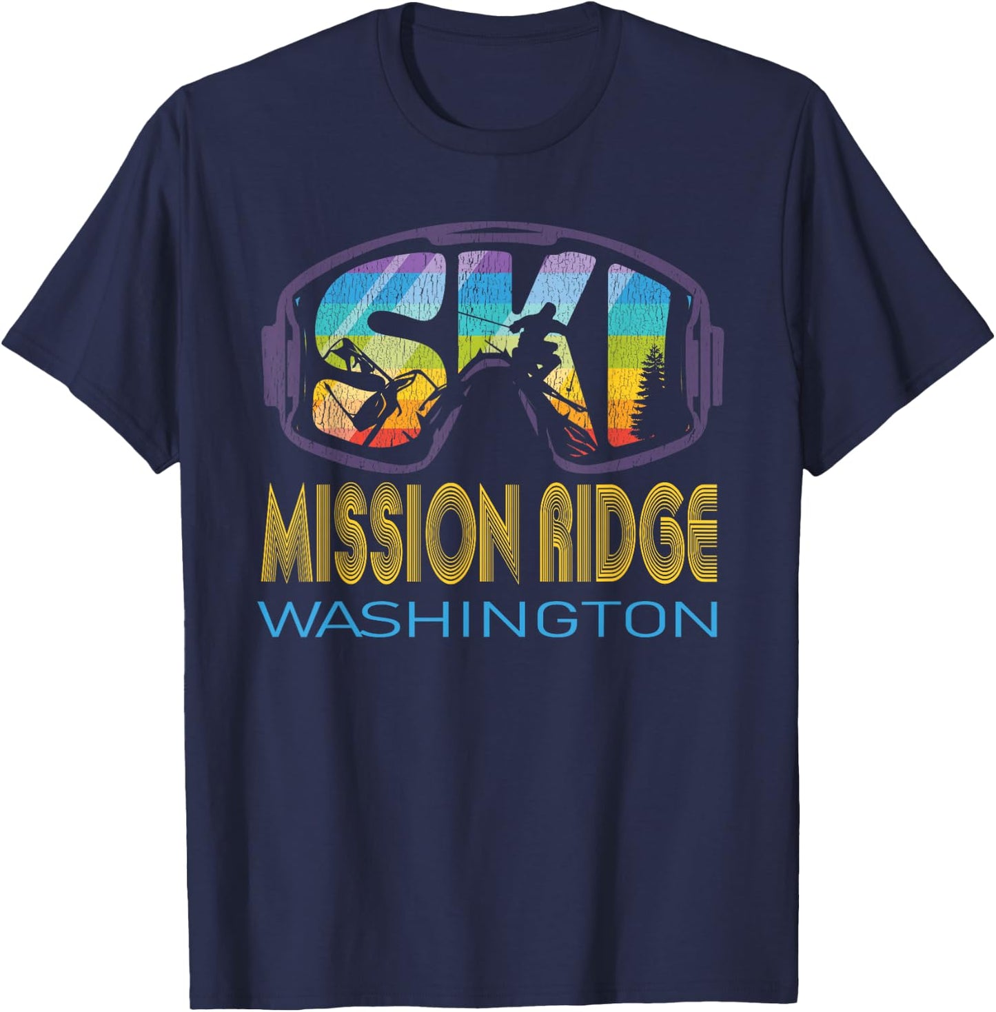 Ski Mission Ridge Washington Skiing Vacation T-Shirt - T-Shirt | Navy