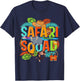 Safari Squad Zoo African Animals T-Shirt - T-Shirt | Navy