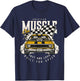 Vintage American Muscle Car Racing Flag T-Shirt - T-Shirt | Navy