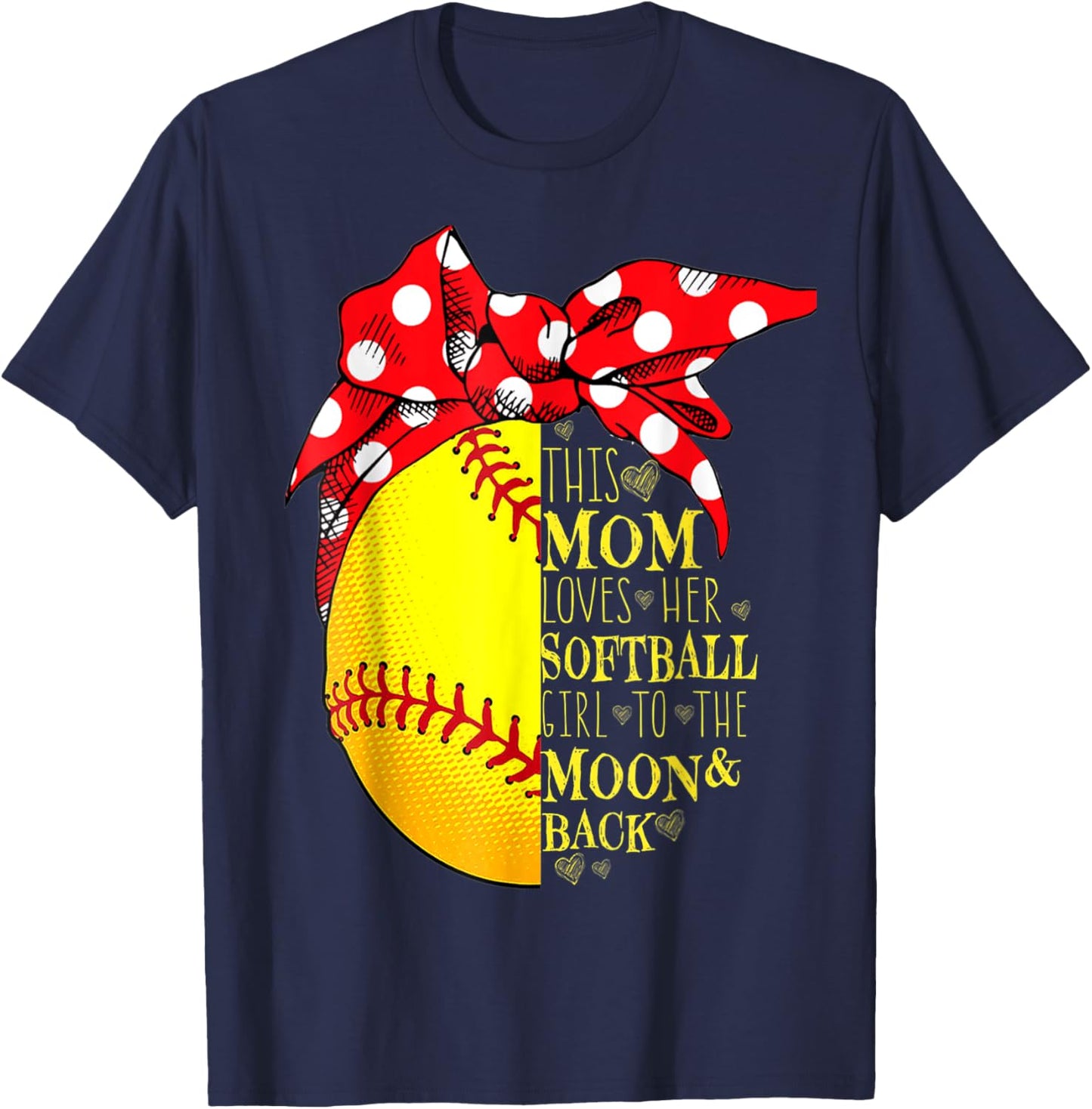 Funny Softball Gift Mom Women Pitcher Catcher Girls Lovers T-Shirt - T-Shirt | Navy
