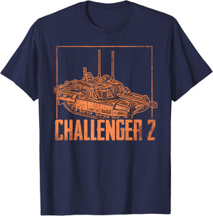 Challenger 2 Battle Tank United Kingdom British Military T-Shirt - T-Shirt | Navy