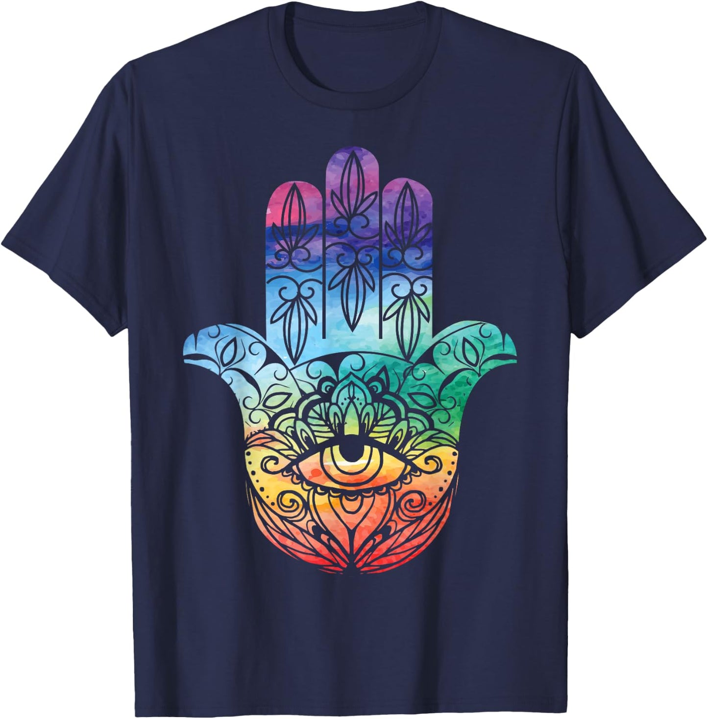 Hamsa Top with Beautiful Hamsa Hand T-Shirt - T-Shirt | Navy