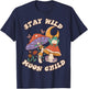 Vintage Retro Stay Wild Moon Child Frog Mushroom Hippie T-Shirt - T-Shirt | Navy