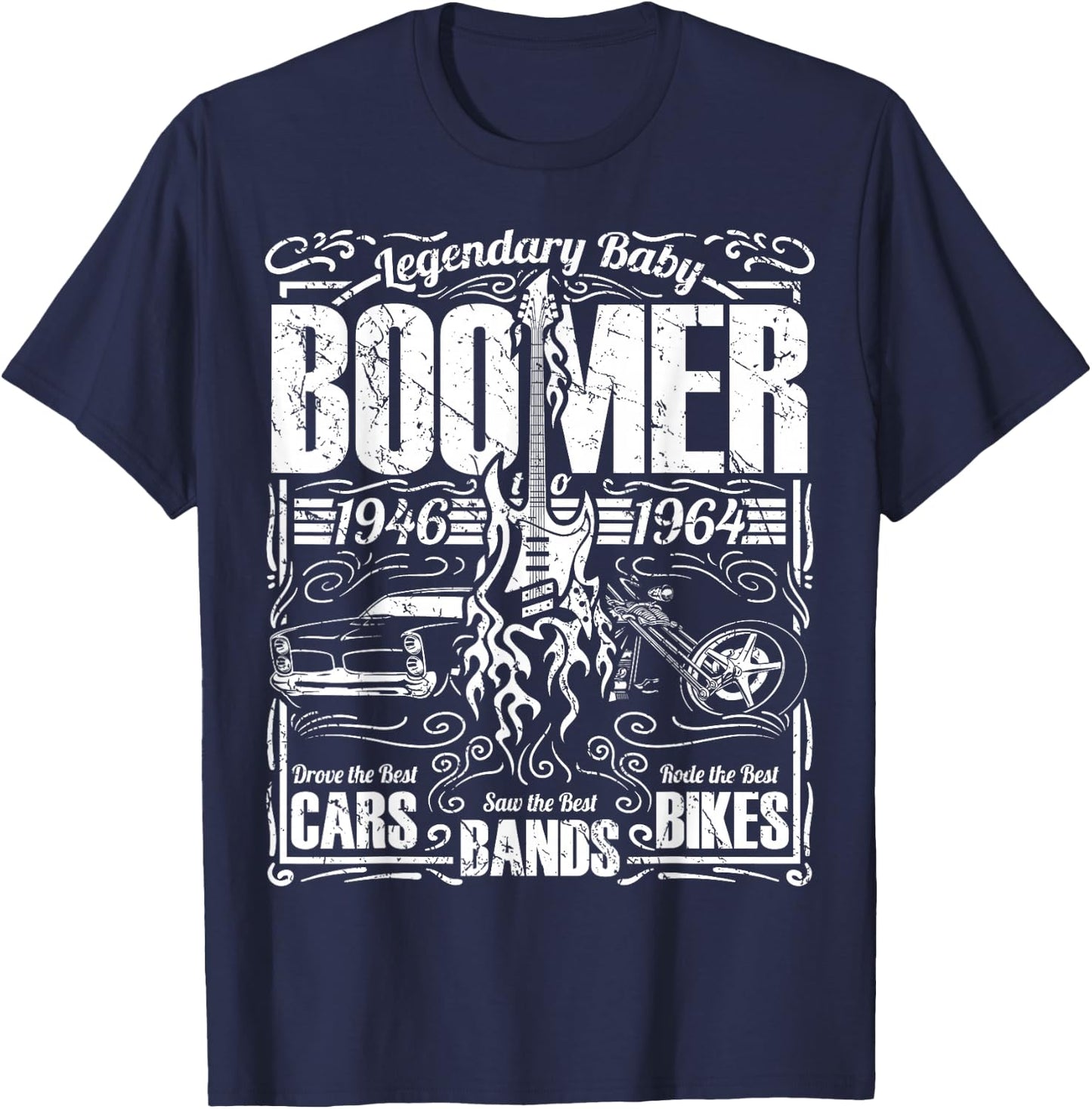 Cool Legendary Baby Boomer Birthday Design Born 1946 to 1964 T-Shirt - T-Shirt | Navy