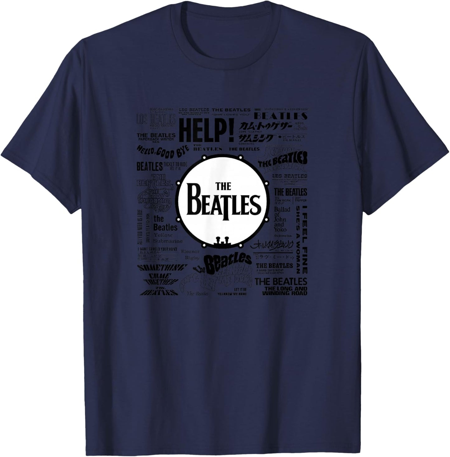 The Beatles - Beatles Singles World Art T-Shirt - T-Shirt | Navy