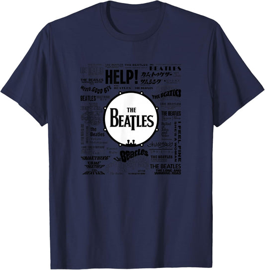 The Beatles - Beatles Singles World Art T-Shirt - T-Shirt | Navy
