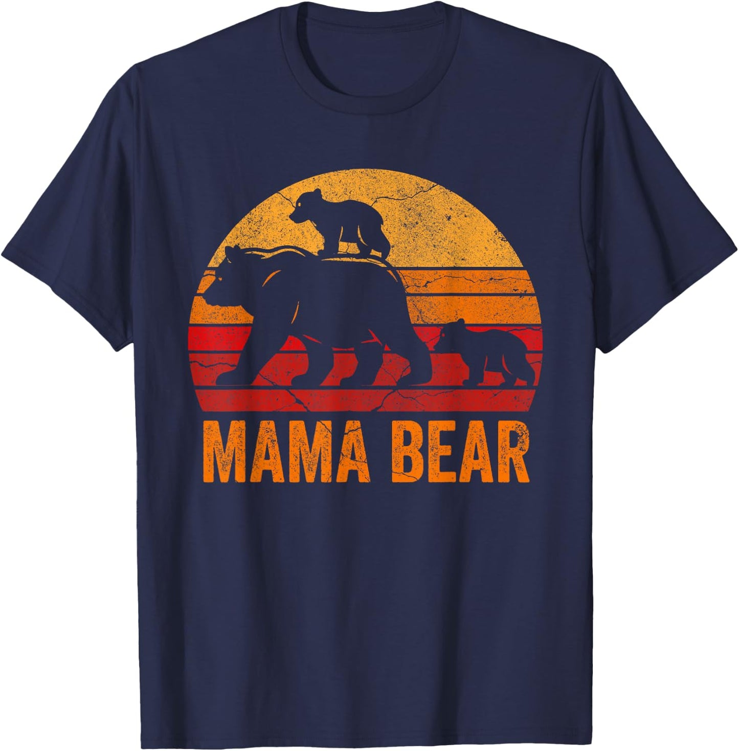 Mama Bear 2 Cubs Shirt Mama Bear Twin Shirt Mom 2 Kids T-Shirt - T-Shirt | Navy