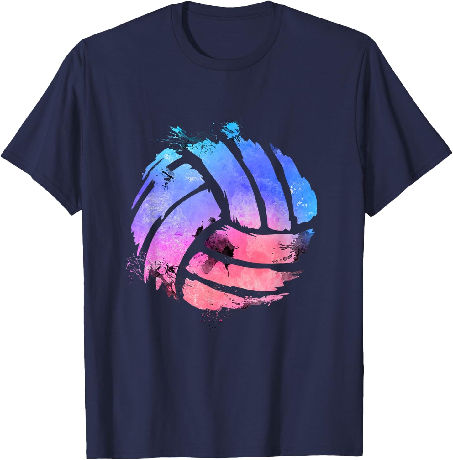 Watercolor Volleyball Lover - Beach Volleyball Player T-Shirt - T-Shirt | Navy