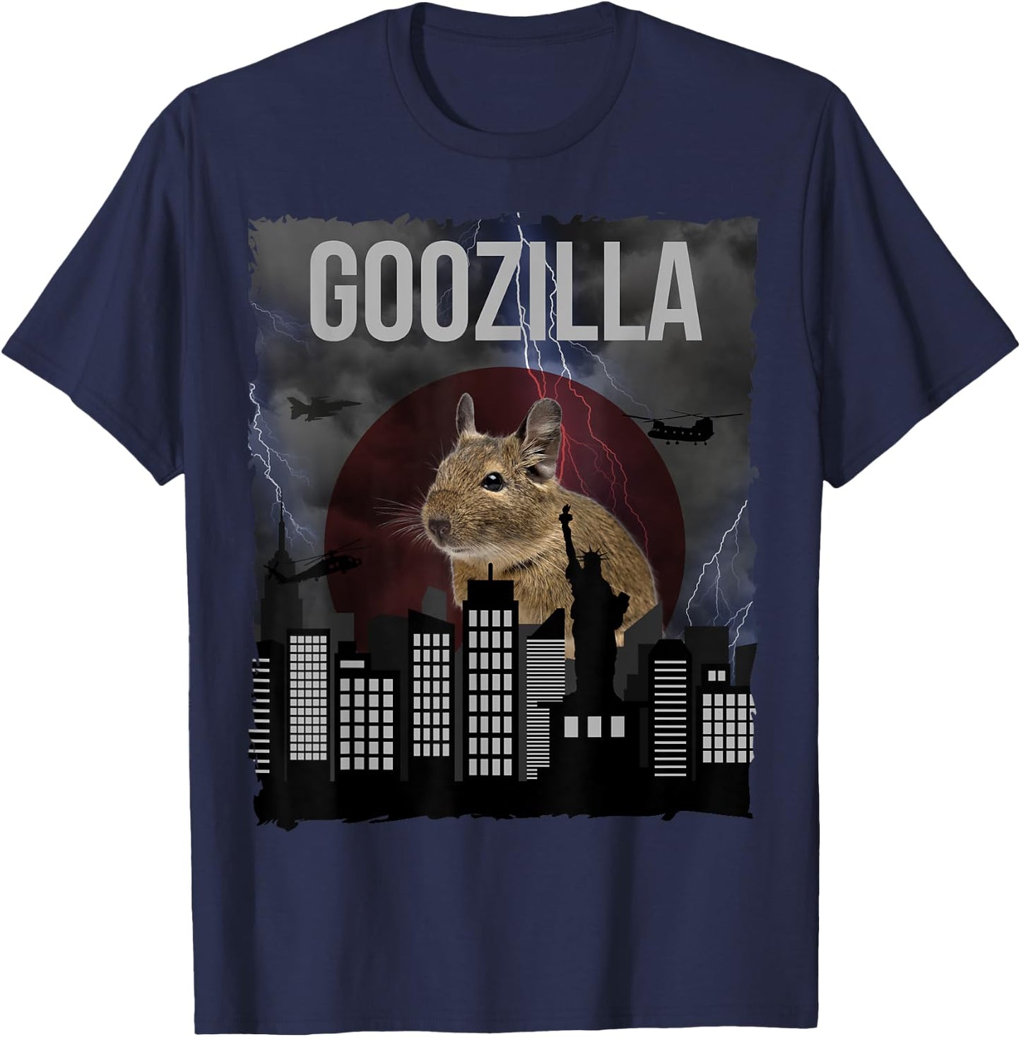 GOOZILLA | Funny Degu Saying | Octodon Degus Accessory T-Shirt - T-Shirt | Navy