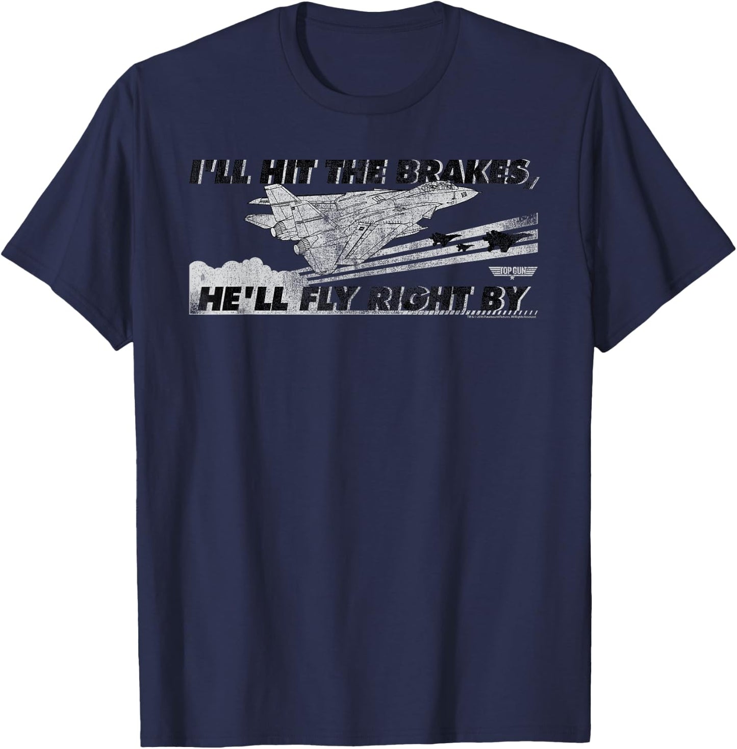 Top Gun I'll Hit the Brakes Retro Logo Action Movie T-Shirt - T-Shirt | Navy