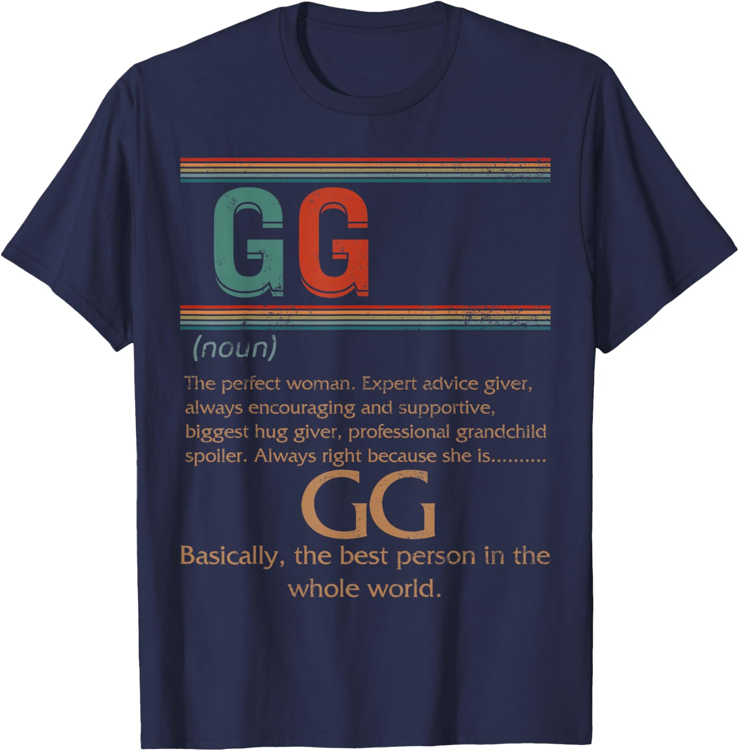 GG Definition Best Grandma Ever Mother's Day Christmas Vinta T-Shirt - T-Shirt | Navy