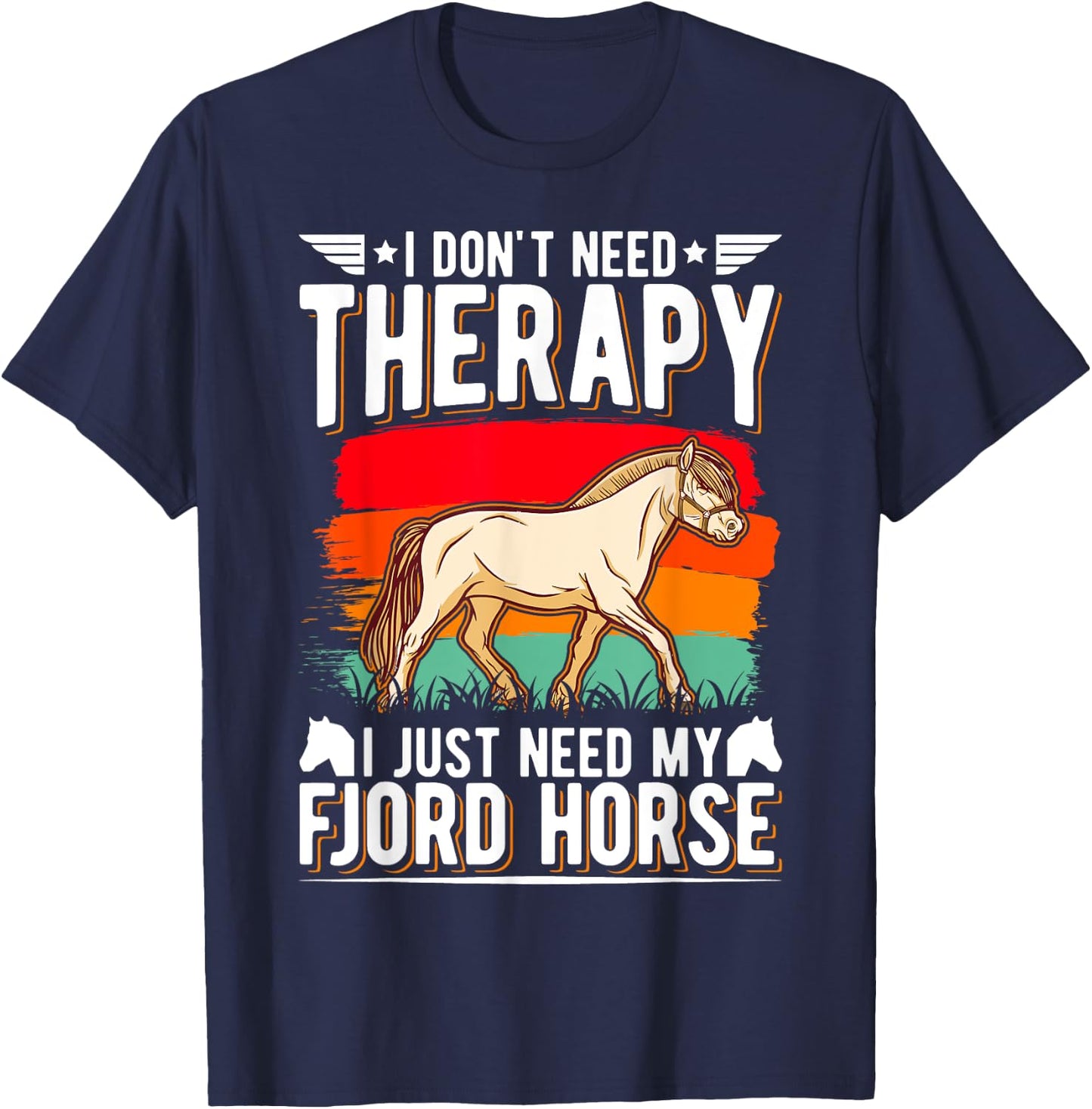 Fjord Horse Therapy Fjordi T-Shirt - T-Shirt | Navy