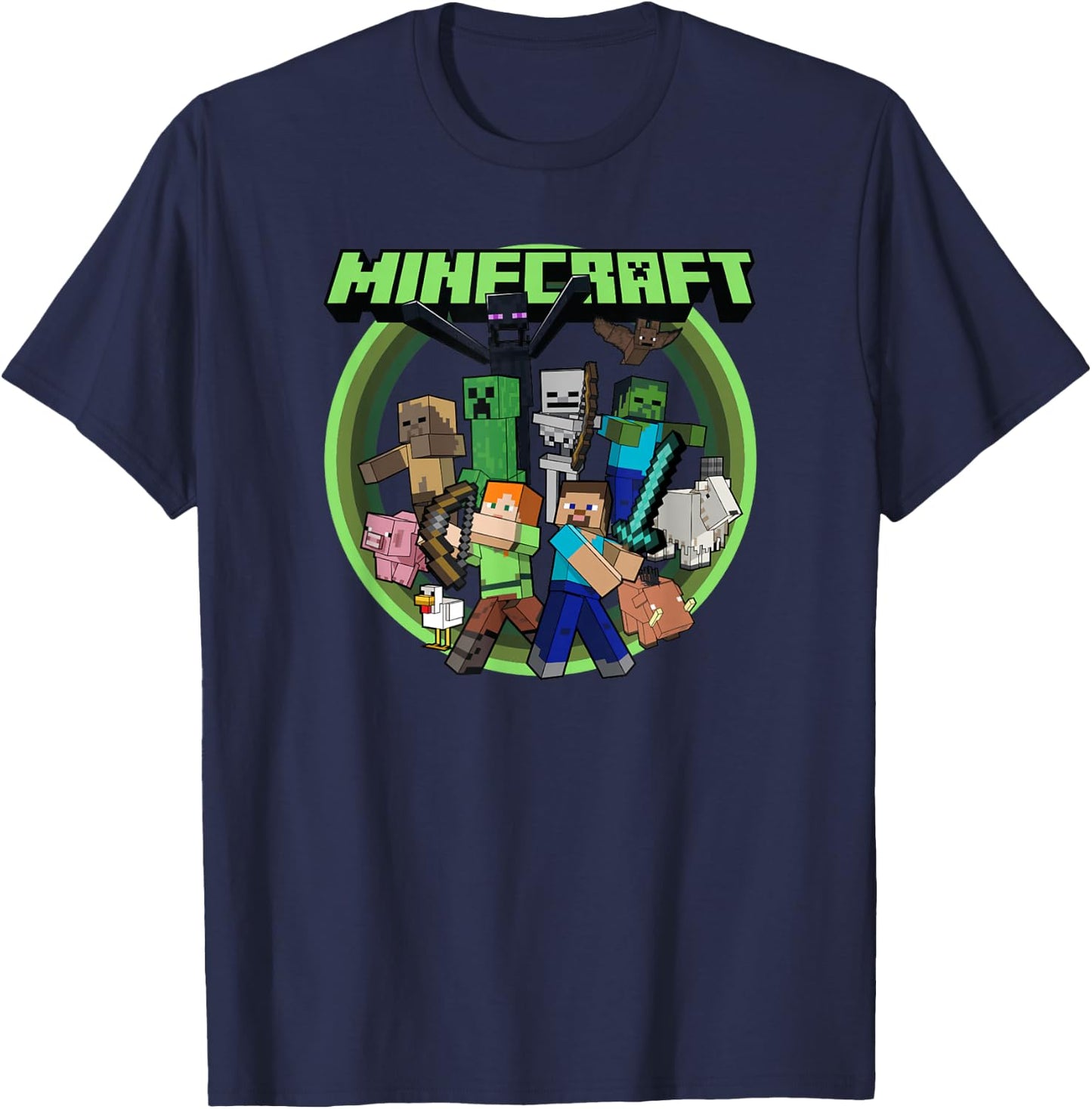 Minecraft Group Circle Logo Poster T-Shirt - T-Shirt | Navy