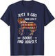 Just A Girl Who Loves Books And Horses - Funny Reading T-Shirt - T-Shirt | Navy