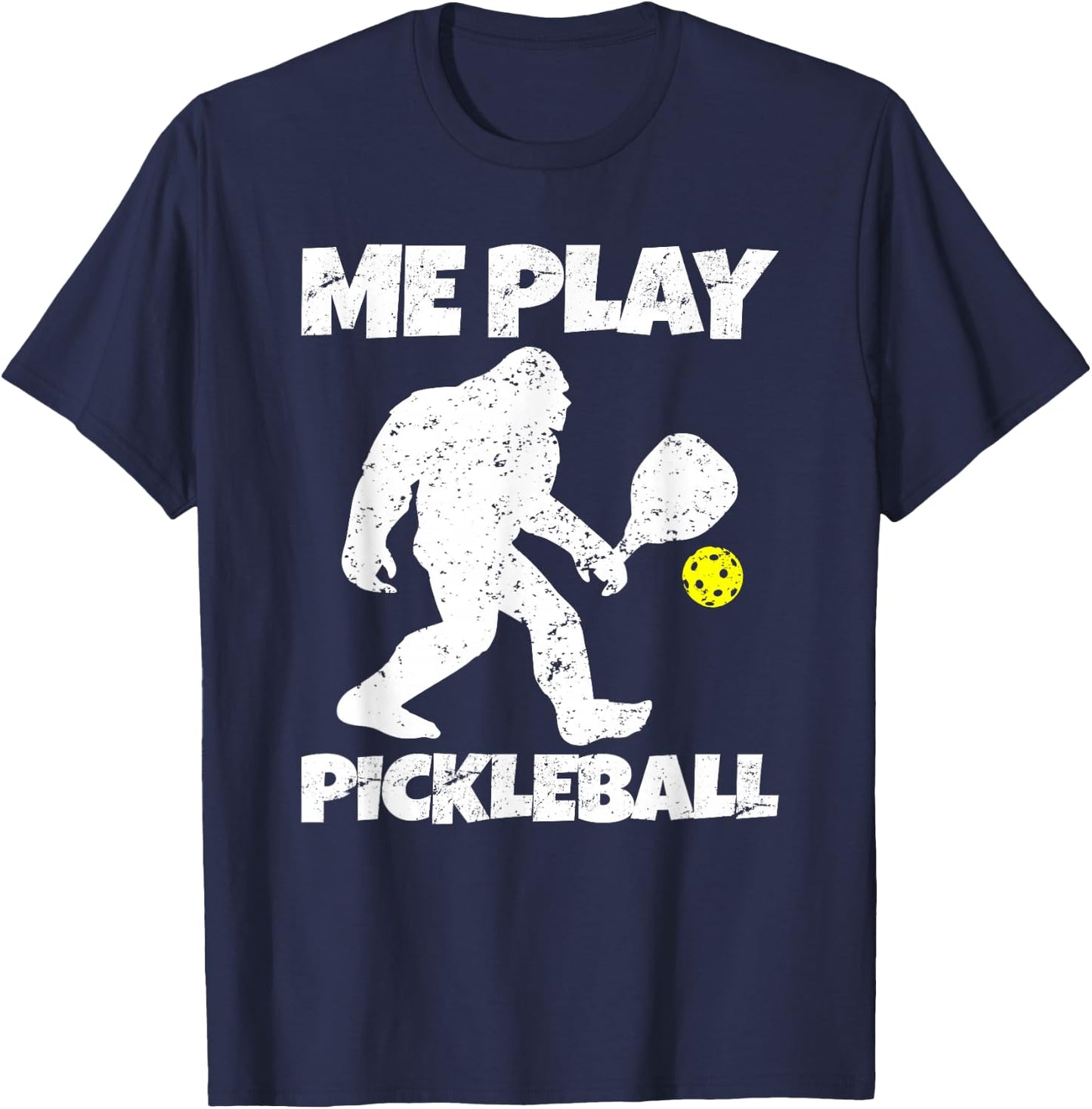 Funny Bigfoot Me Play Pickleball T-Shirt - T-Shirt | Navy