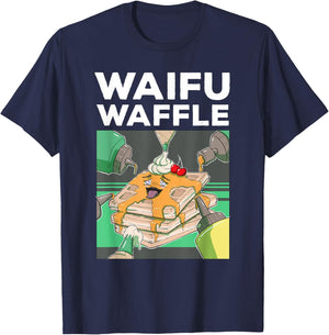 Otaku Ahegao WAIFU WAFFLE Ecchi Etchi Hentai Lewd Great Gift T-Shirt - T-Shirt | Navy