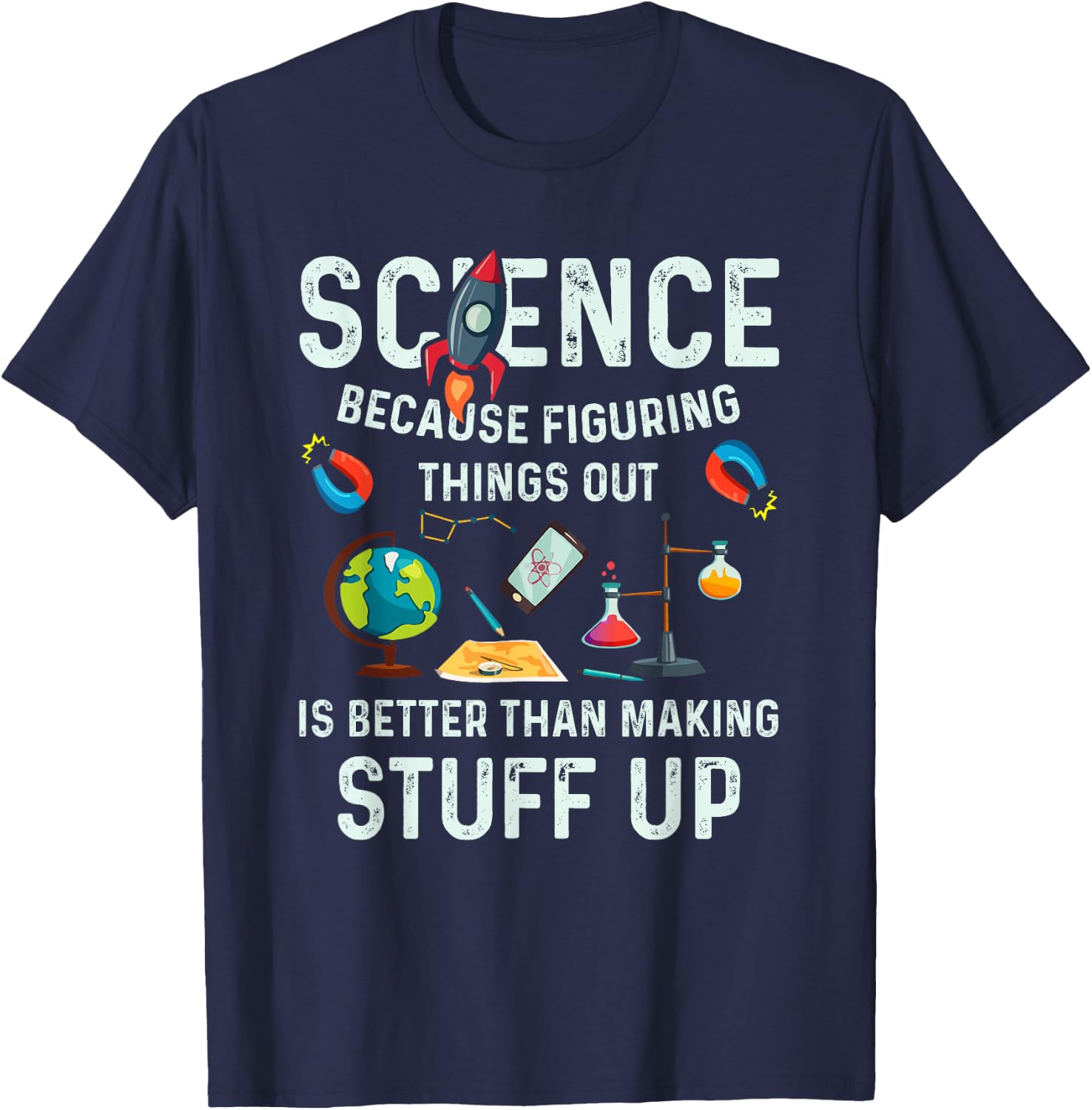 CharlIan Minds - Science Because It's Better To Figure Things Out T-Shirt - T-Shirt | Navy