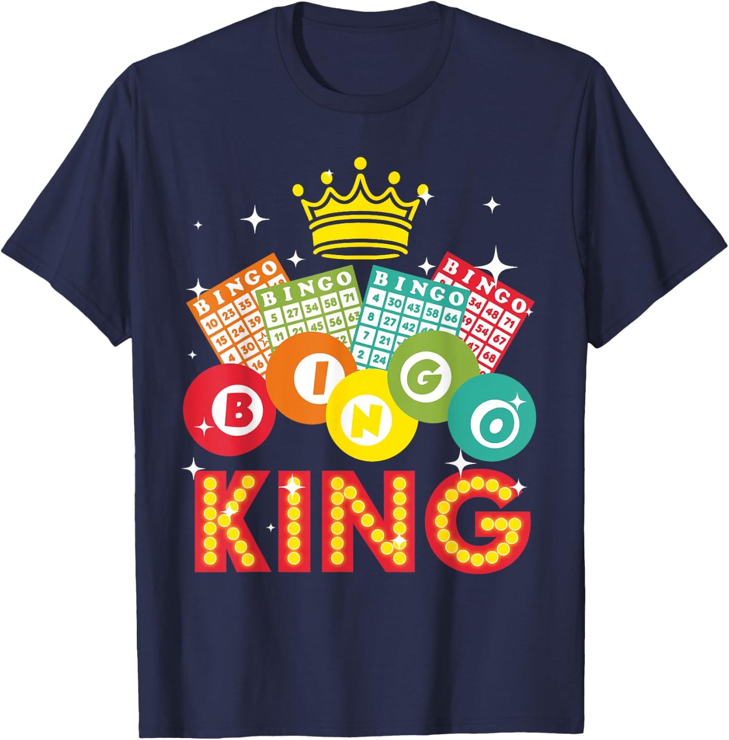 Cute Bingo Designs Dad Bingo Lovers Casino Players T-Shirt - T-Shirt | Navy