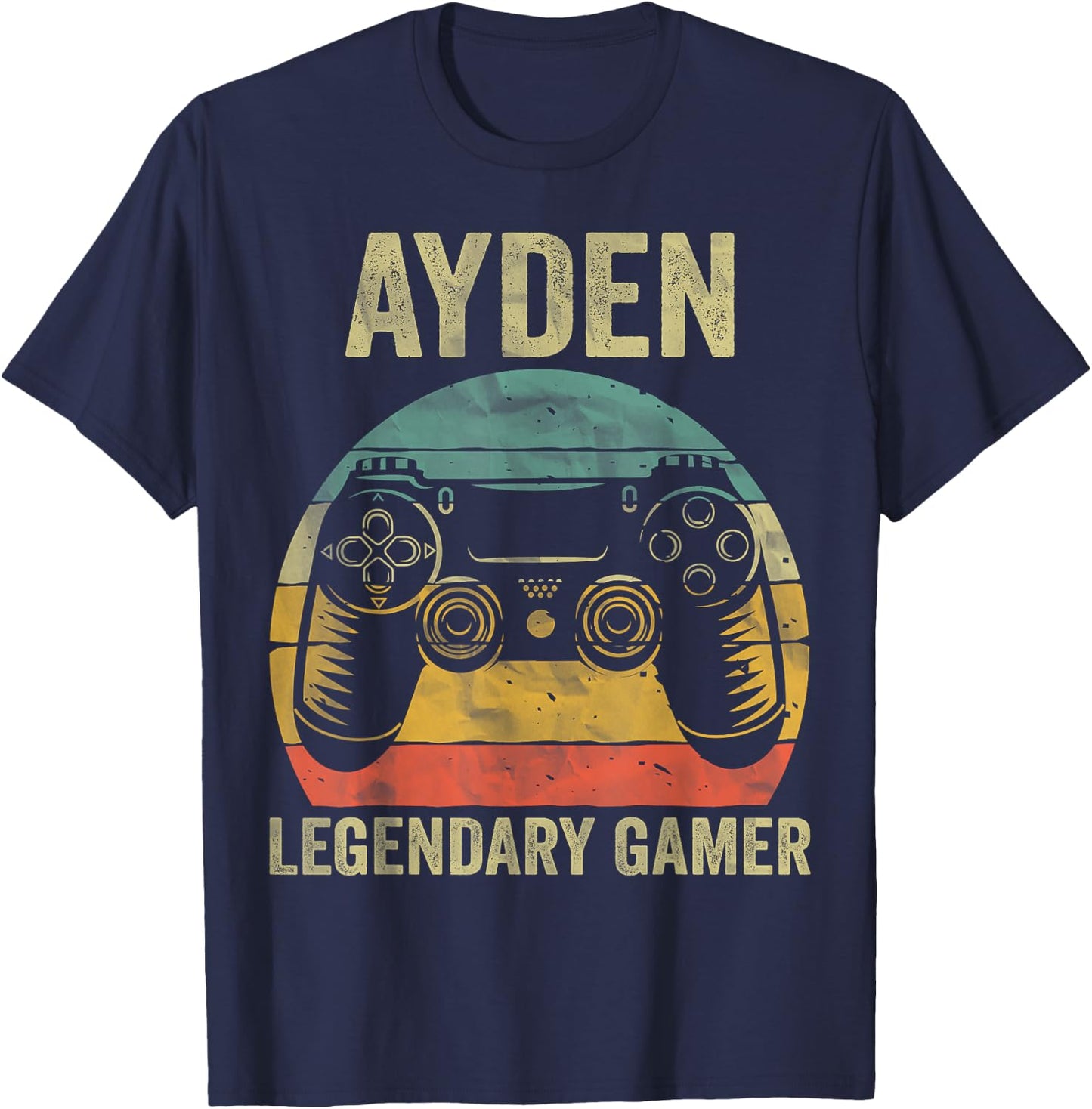 Personalized Legendary Gamer Shirt Ayden Name Video Gamer T-Shirt - T-Shirt | Navy