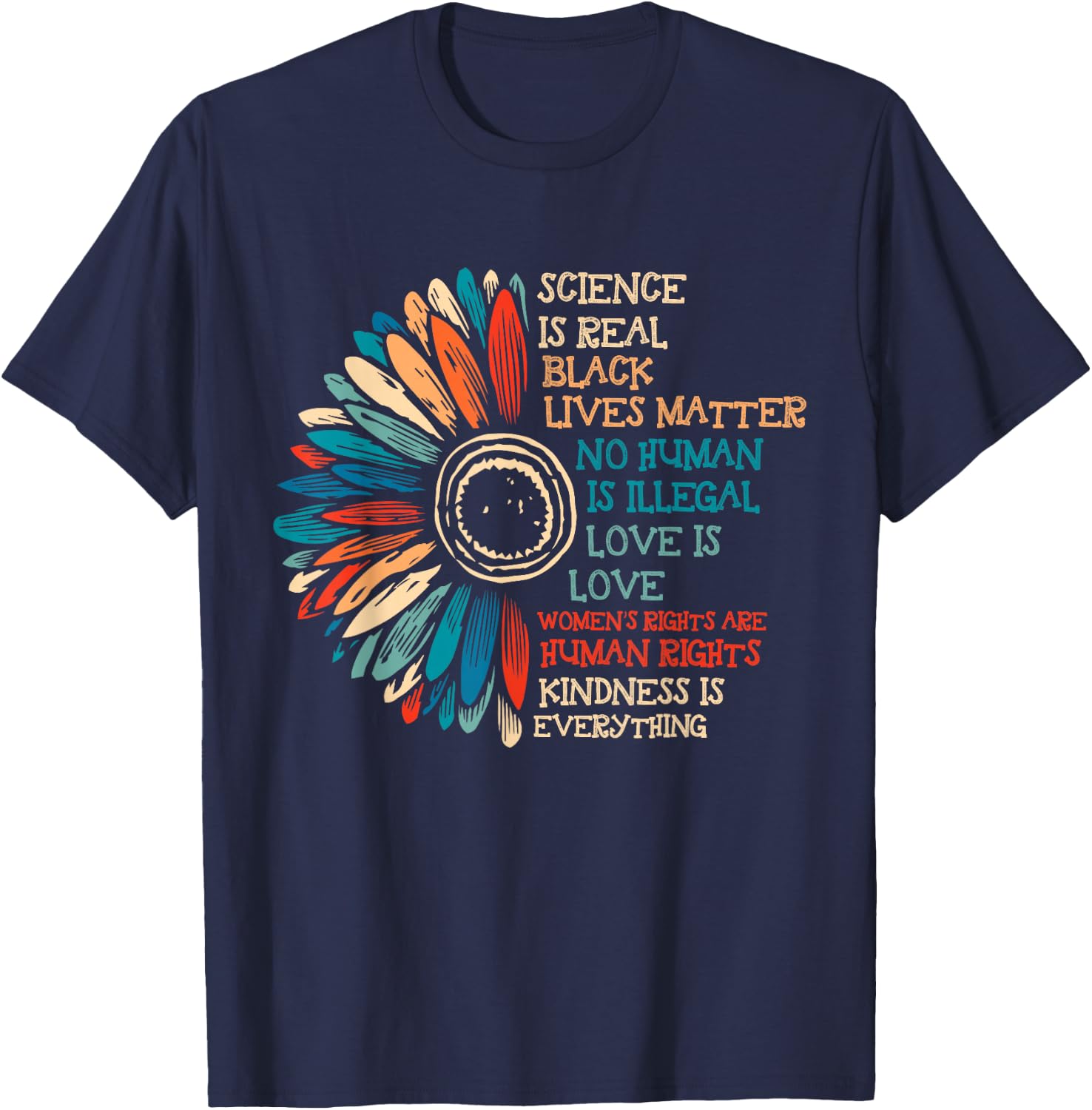 Rights Are Human Rights Feminist Retro Women Gifts T-Shirt - T-Shirt | Navy
