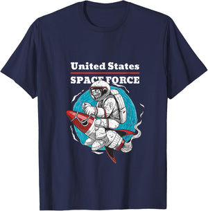 Funny United States Space Force Space Monkey T-Shirt - T-Shirt | Navy