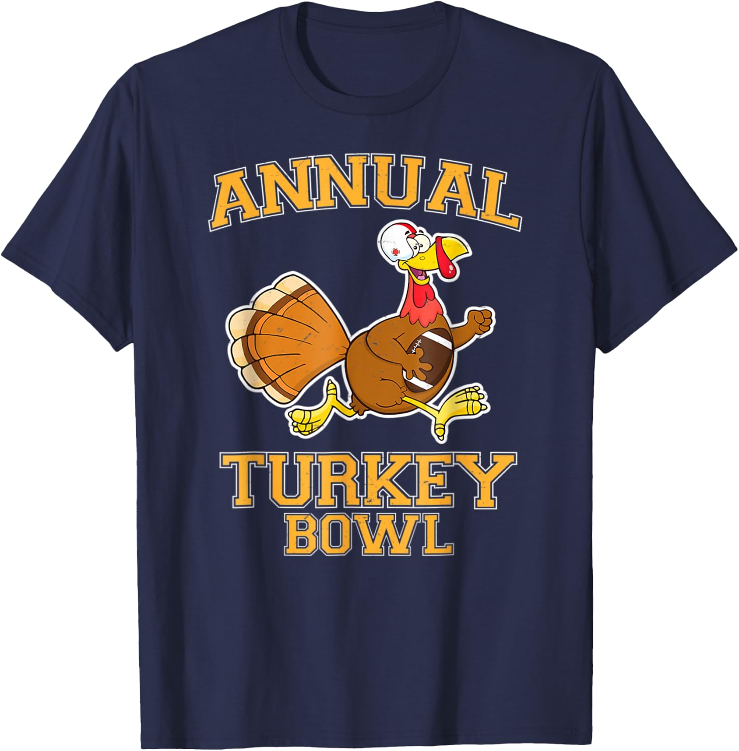 Annual Turkey Bowl Thanksgiving Football T-Shirt - T-Shirt | Navy