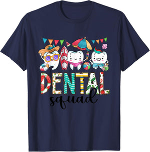 Happy Summer Dental Squad Dentist Summer Holiday T-Shirt - T-Shirt | Navy