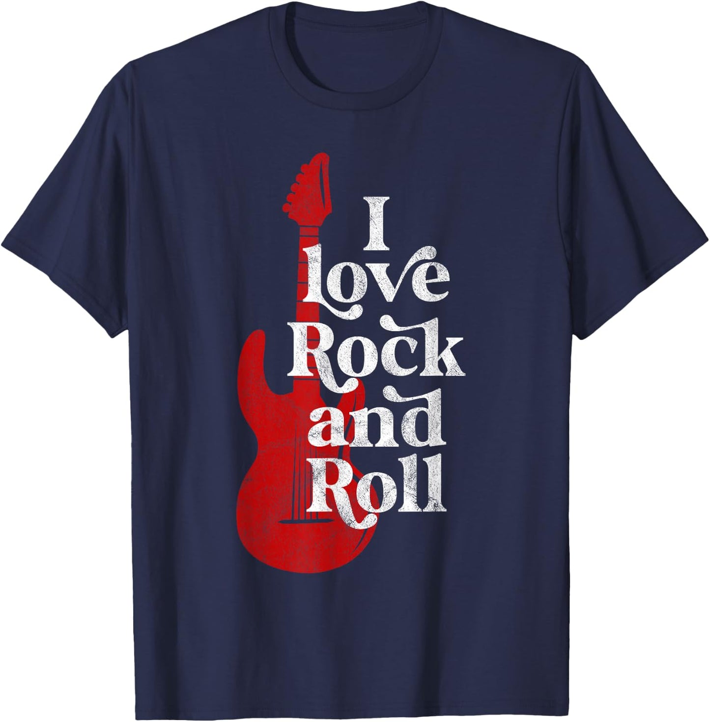 I Love Rock and roll T-Shirt - T-Shirt | Navy