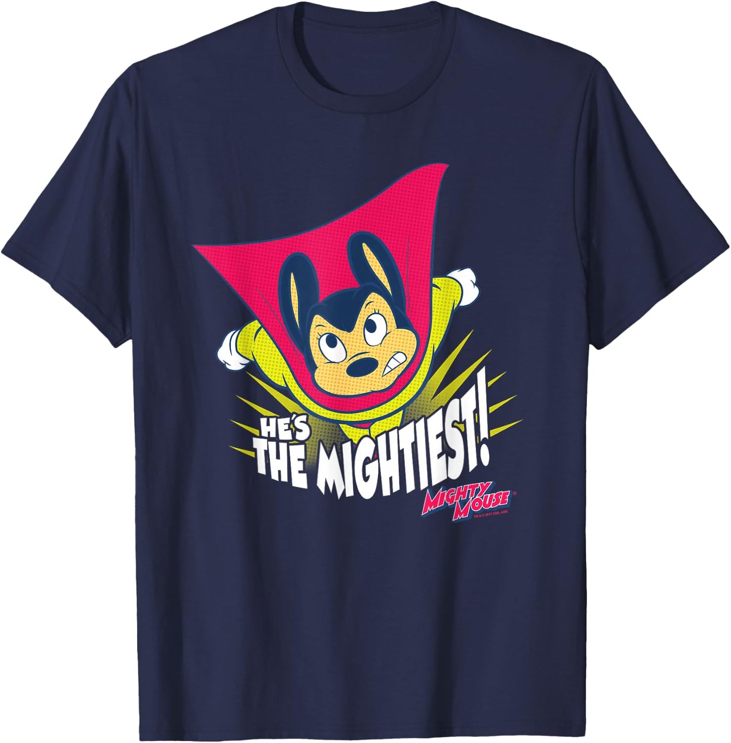 Mighty Mouse He's The Mightiest T-Shirt - T-Shirt | Navy