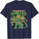 TMNT Logo With Characters Ready To Fight T-Shirt - T-Shirt | Navy