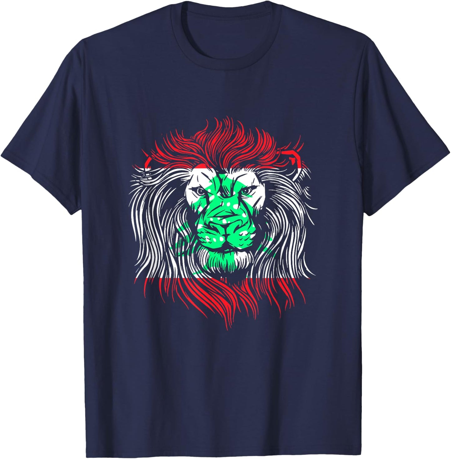 Lion Lebanese Flag Lebanon T-Shirt - T-Shirt | Navy