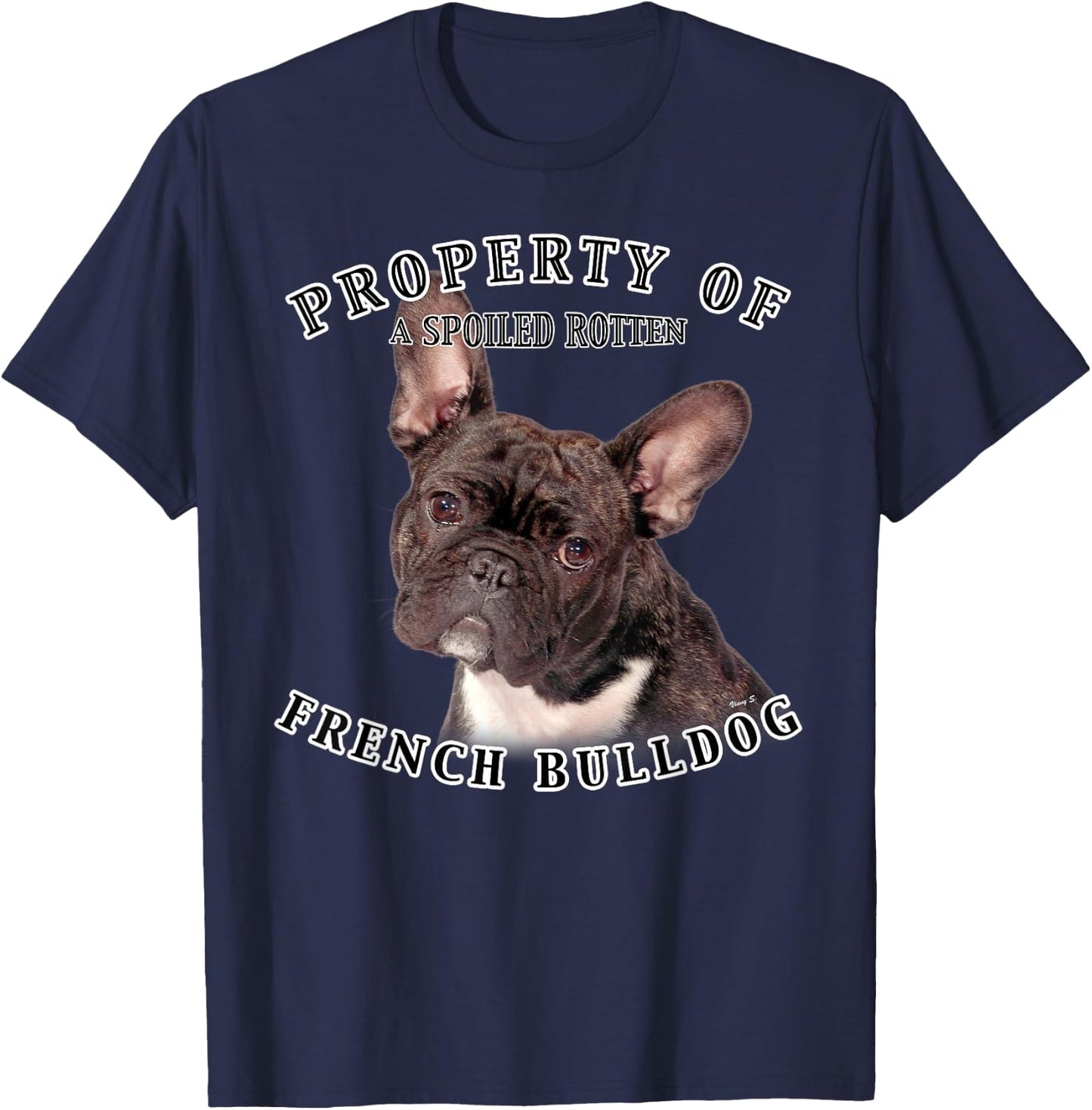 French Bulldog Brindle Owner Funny French Bulldog T-Shirt - T-Shirt | Navy