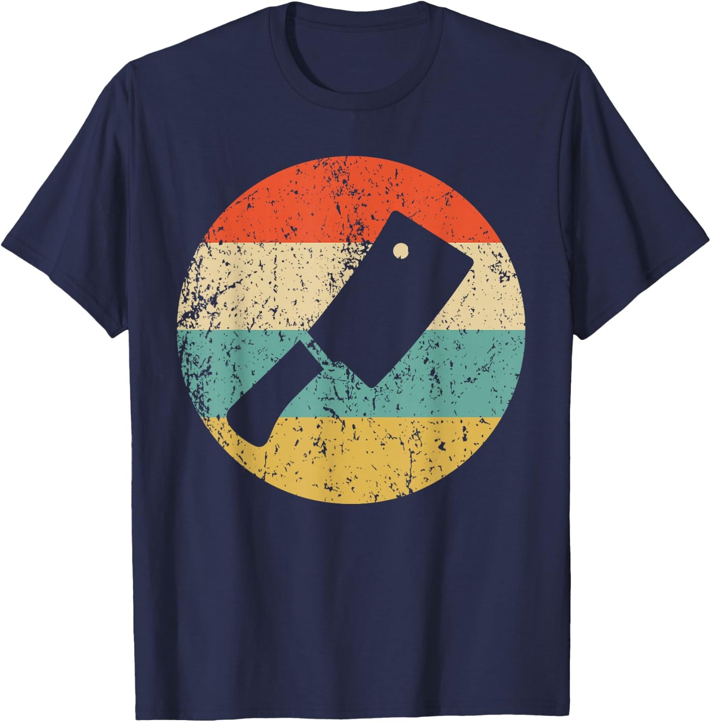 Metcher Shirt Vintage Retro Meat Cleaver T-Shirt - T-Shirt | Navy