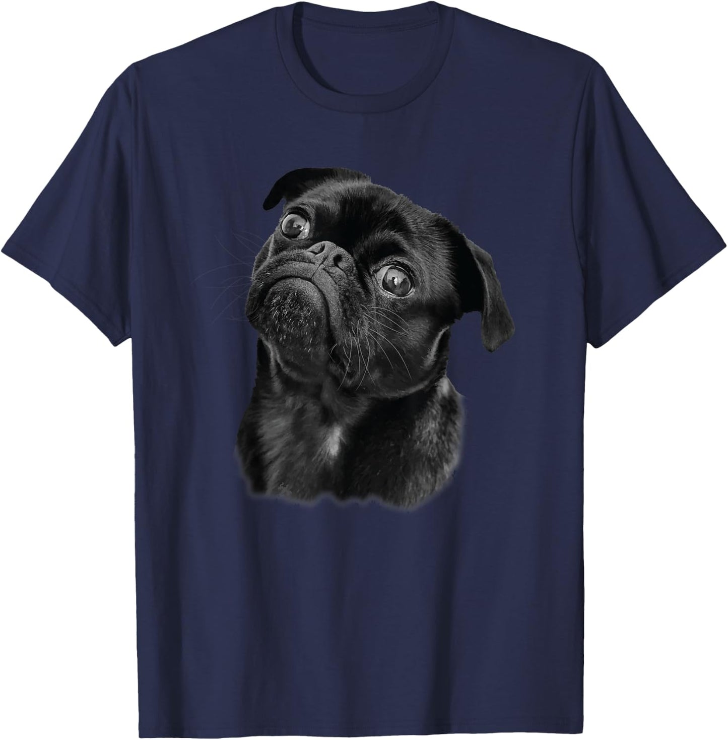 Pug Shirt for Dog Mom Dad Funny Cute Black Pug T-Shirt - T-Shirt | Navy