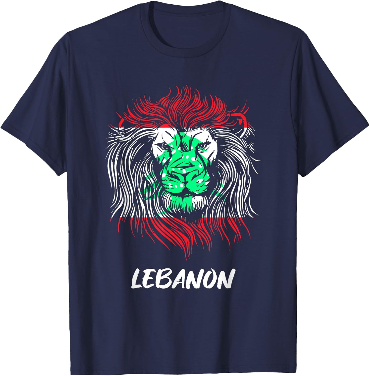 Lebanon Lion Lebanon Flag T-Shirt - T-Shirt | Navy
